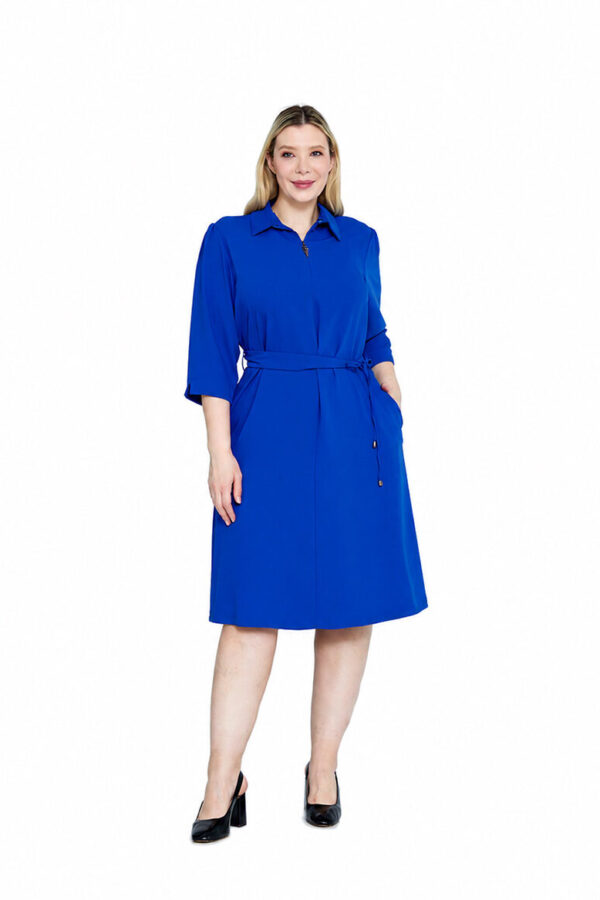 Grace Midikleid mit Gürtel – Königsblau