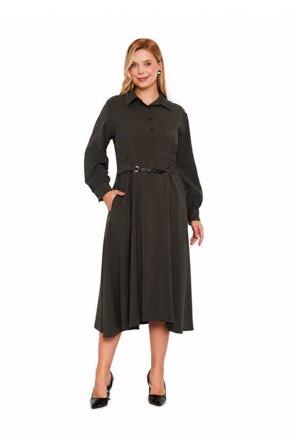 Grace Midikleid – Dunkles Olivgrün