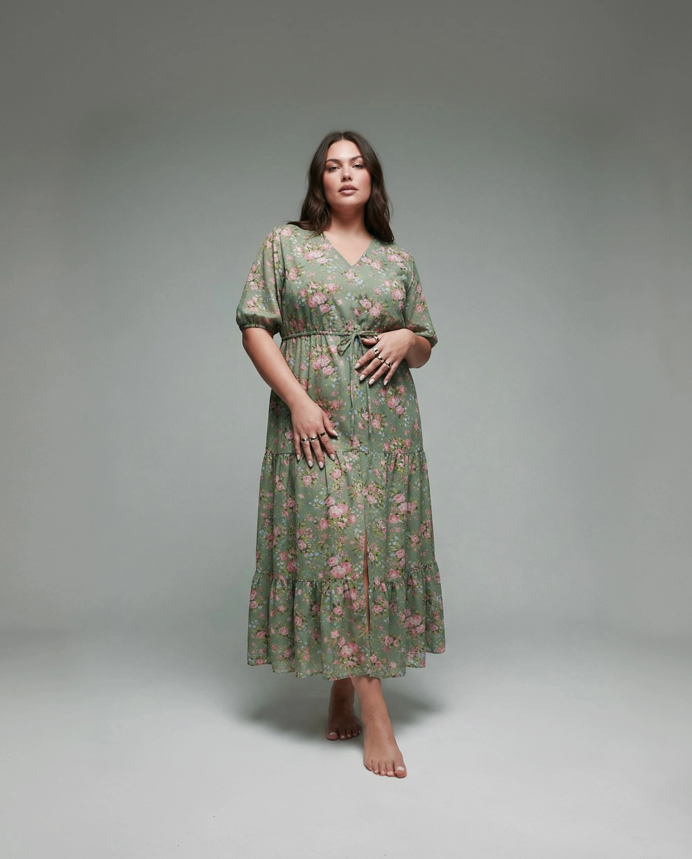 Bloom Maxikleid sagegrün