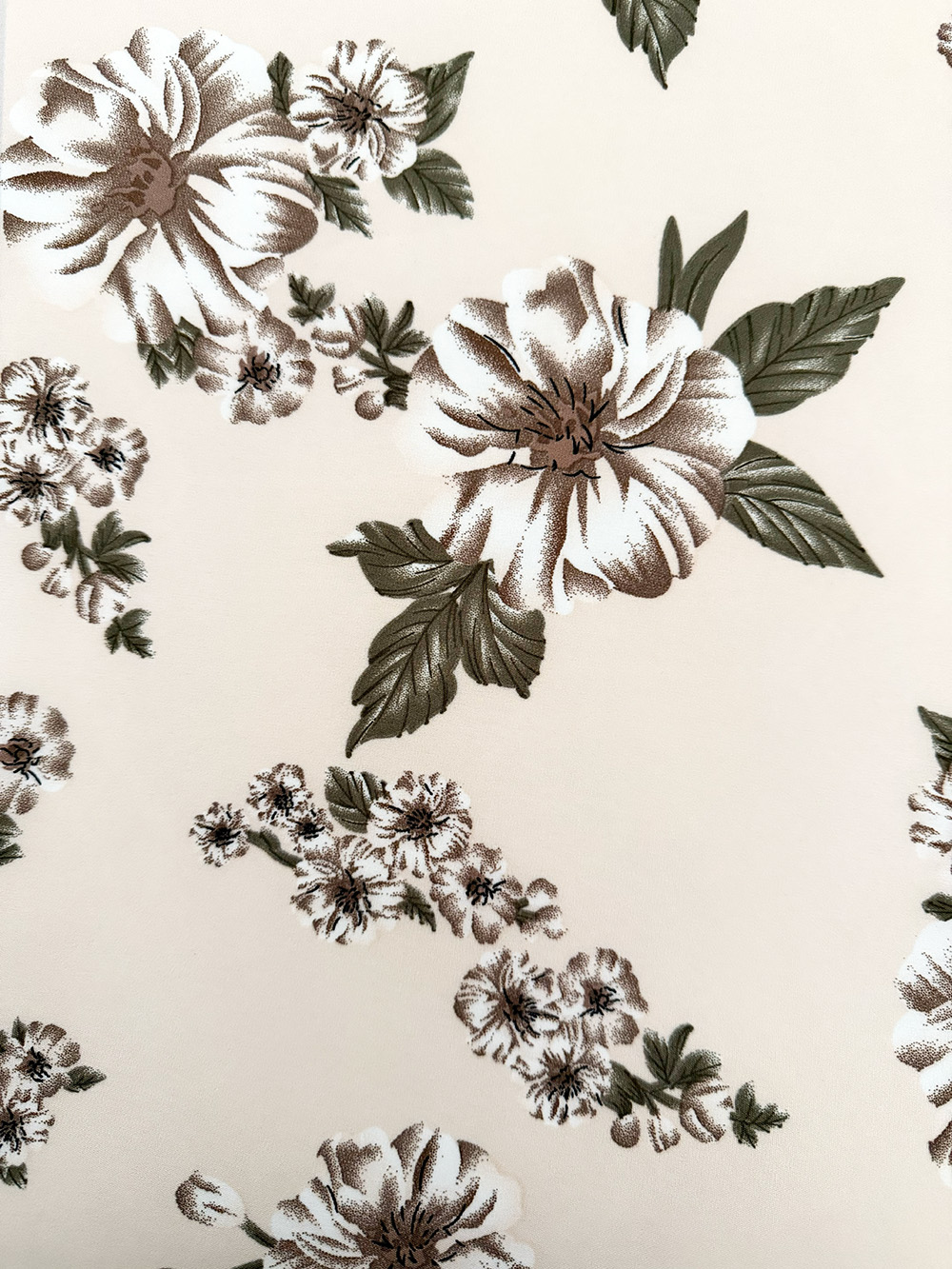 Bloom Midikleid Kirschblütenmuster Beige details