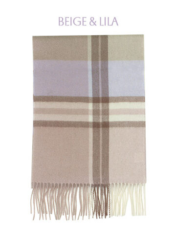 WEIJIA® Kaschmirschal – Beige & Soft Lilac