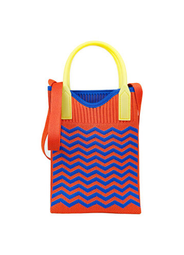 WAVE Mini-Stricktasche mit Wellenmuster-Orange