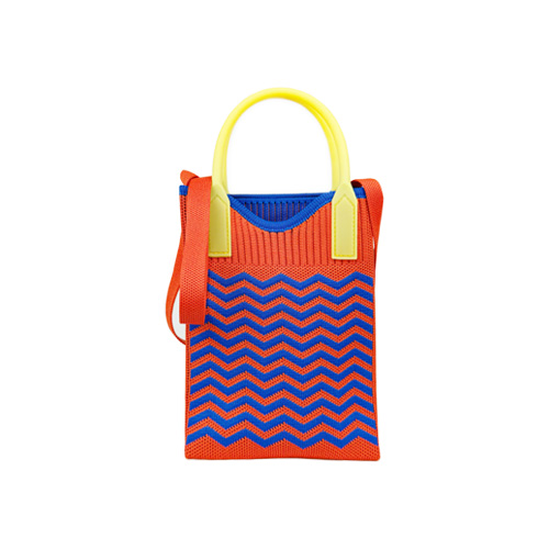 WAVE Mini-Stricktasche mit Wellenmuster-Orange